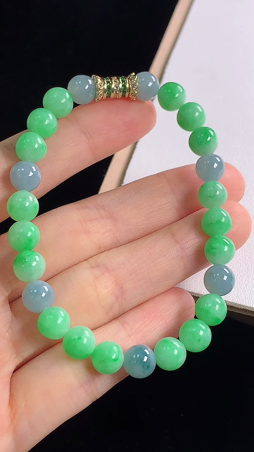 ️双色手链，尺寸:7.1-7.1mm 14