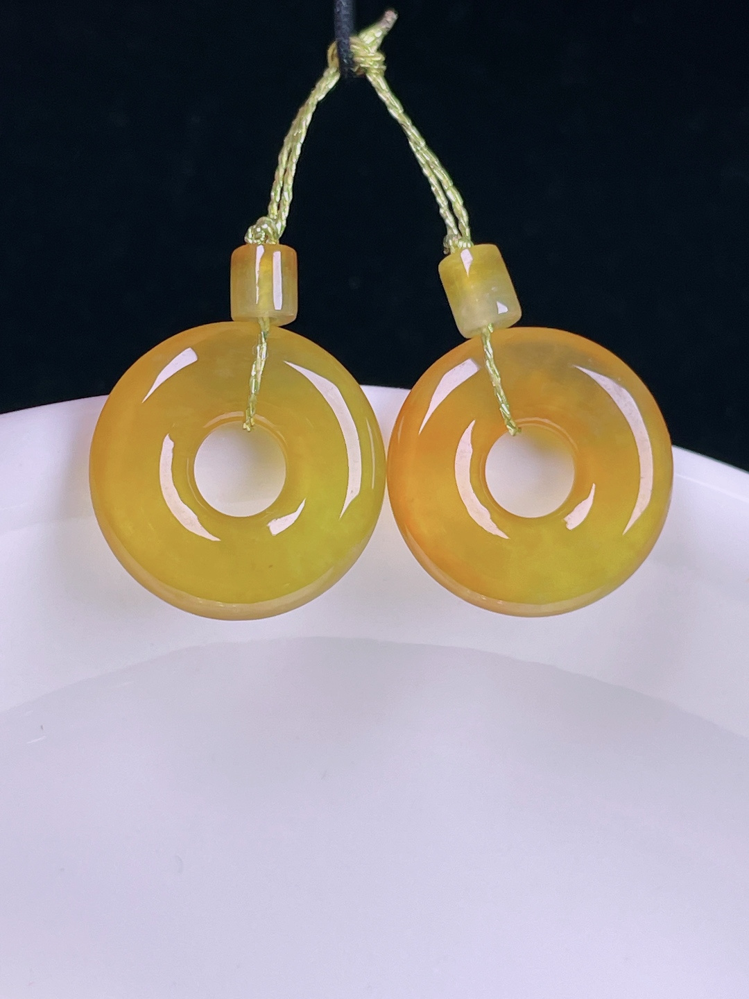 冰黄耳坠，老种起光，细底通透，尺寸：13/3mm0717