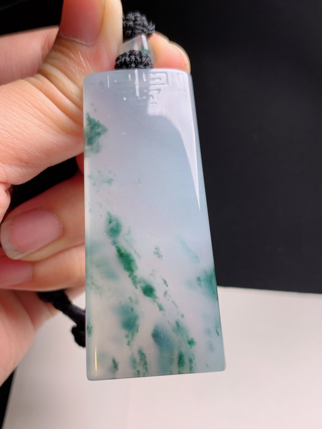 冰飘花无事牌，料子澄澈意境写意，素面极简耐看 裸石58-23.7-6.6 43