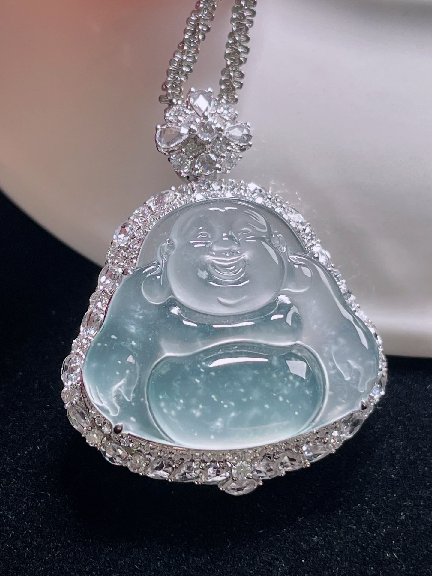 ️ 玻璃种佛公 通透明亮 种水 整体：32.7/26.4/9 裸石：19.5/23.1