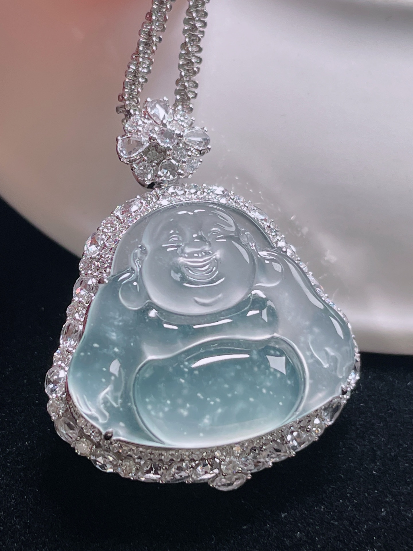 ️ 玻璃种佛公 通透明亮 种水 整体：32.7/26.4/9 裸石：19.5/23.1