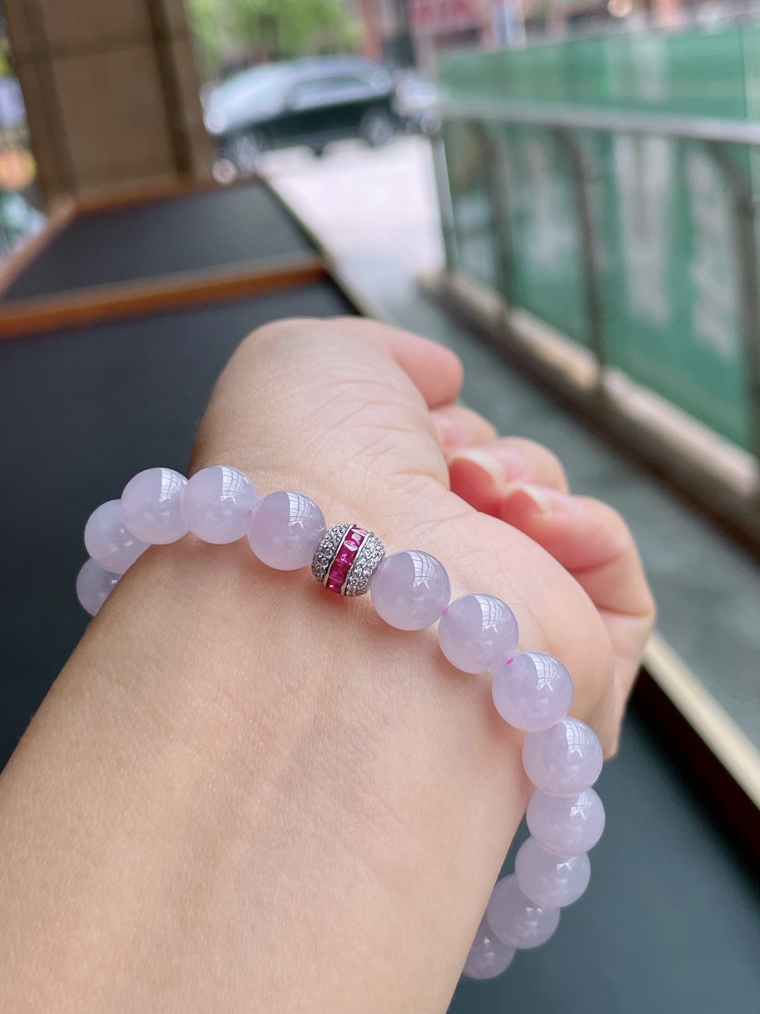 ️ 冰种手链 色泽均匀，珠圆玉润 尺寸：8.8