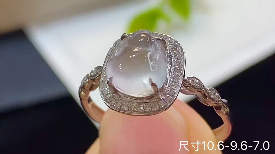 18k金+钻玻璃种貔貅戒指，无裂，10.6-9.6-7.0