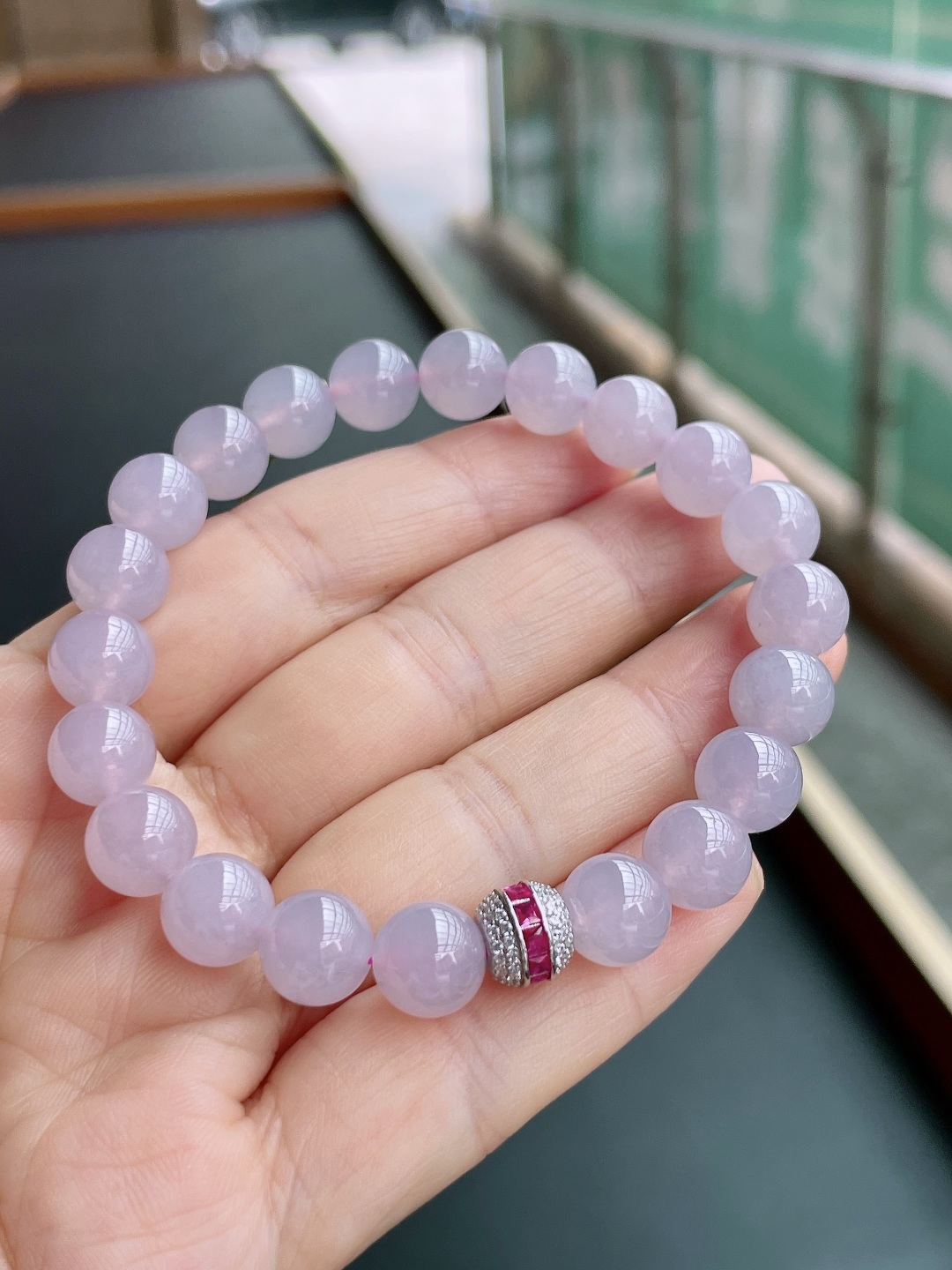 ️ 冰种手链 色泽均匀，珠圆玉润 尺寸：8.8