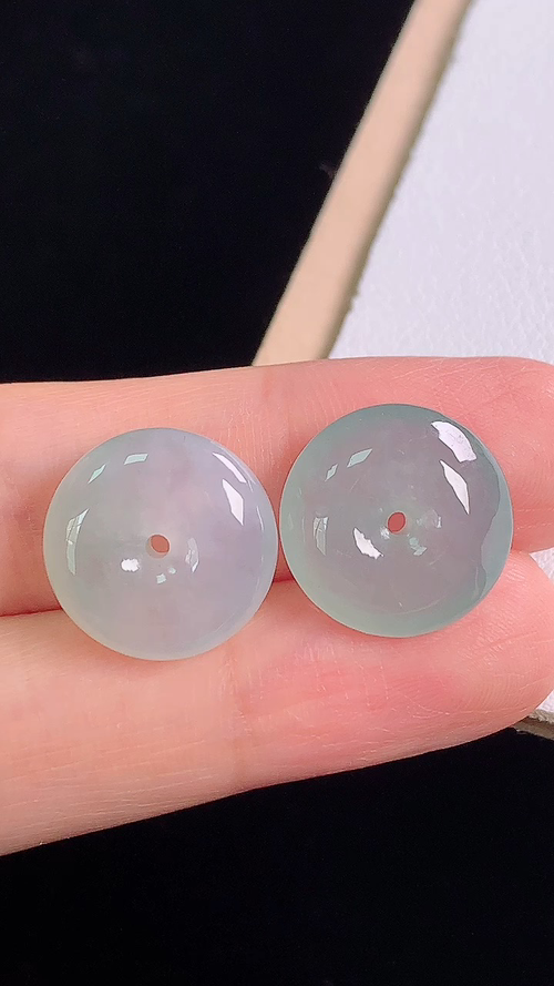️ 冰种平安扣，无裂，尺寸:14.5-5.9mm 16