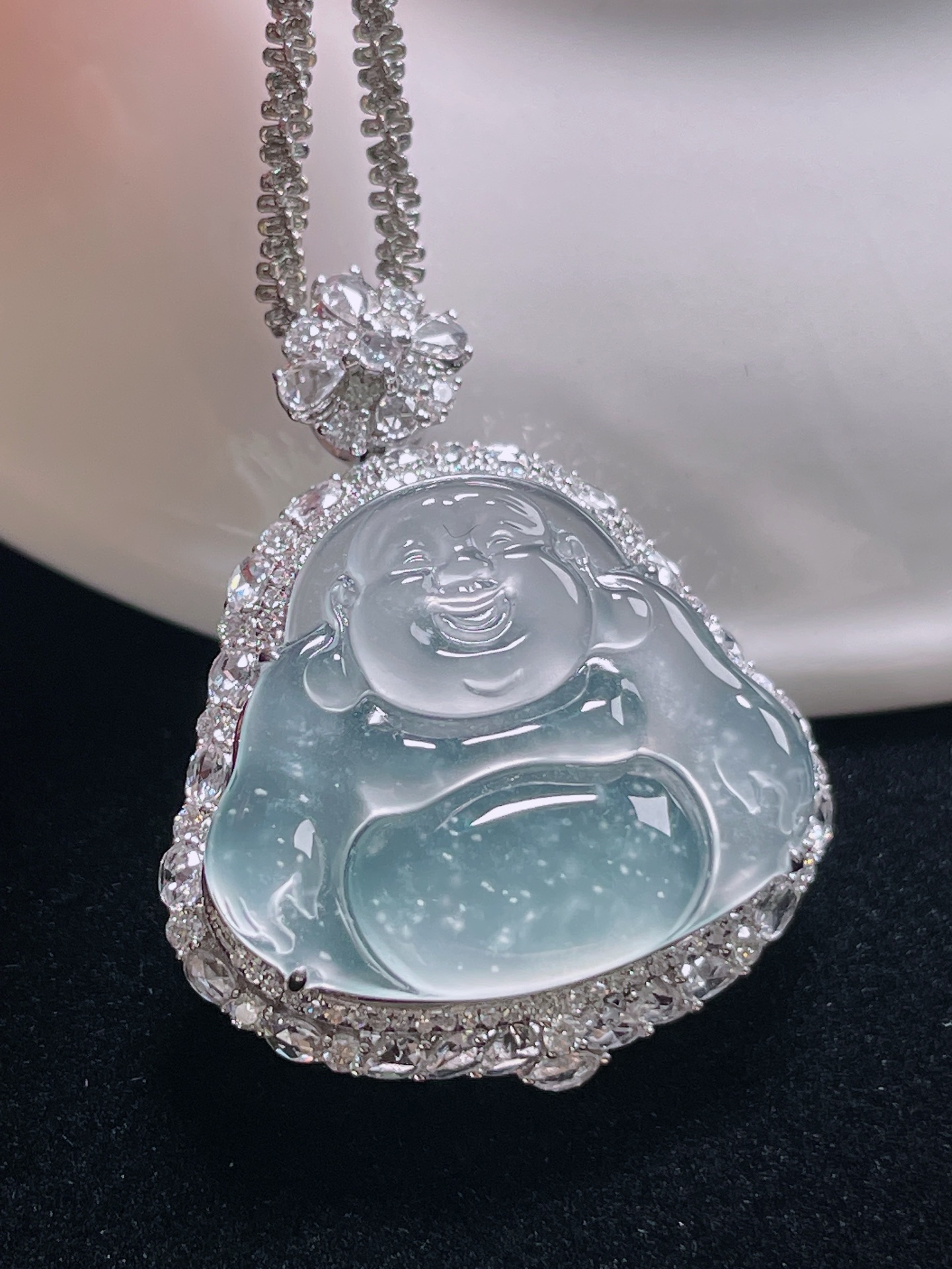 ️ 玻璃种佛公 通透明亮 种水 整体：32.7/26.4/9 裸石：19.5/23.1