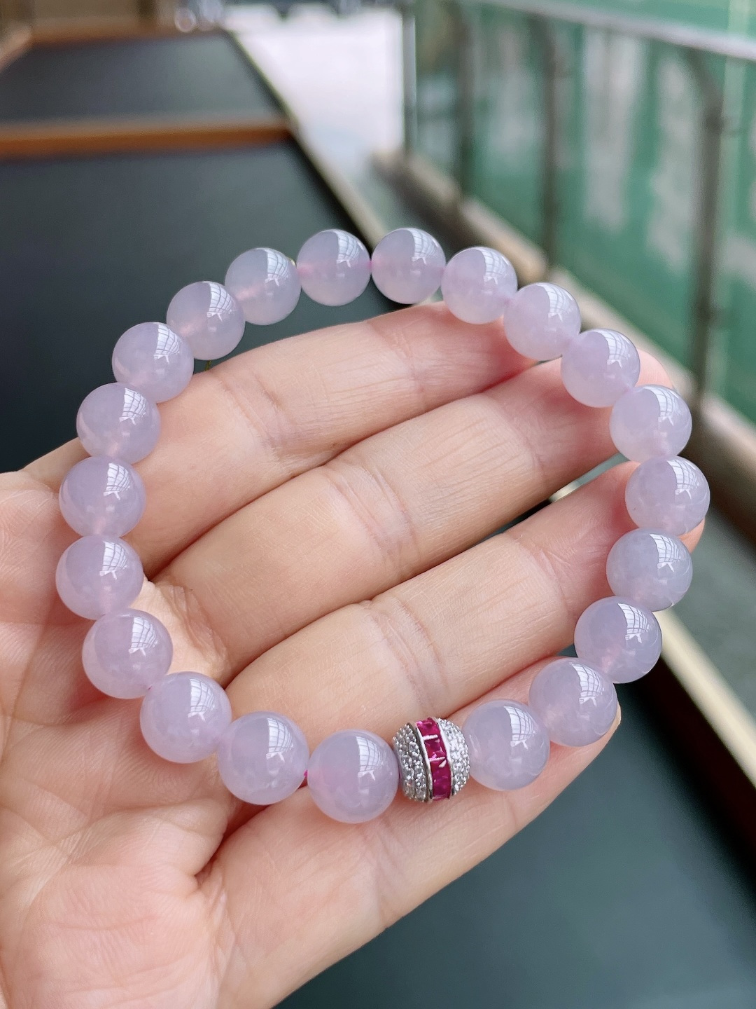 ️ 冰种手链 色泽均匀，珠圆玉润 尺寸：8.8