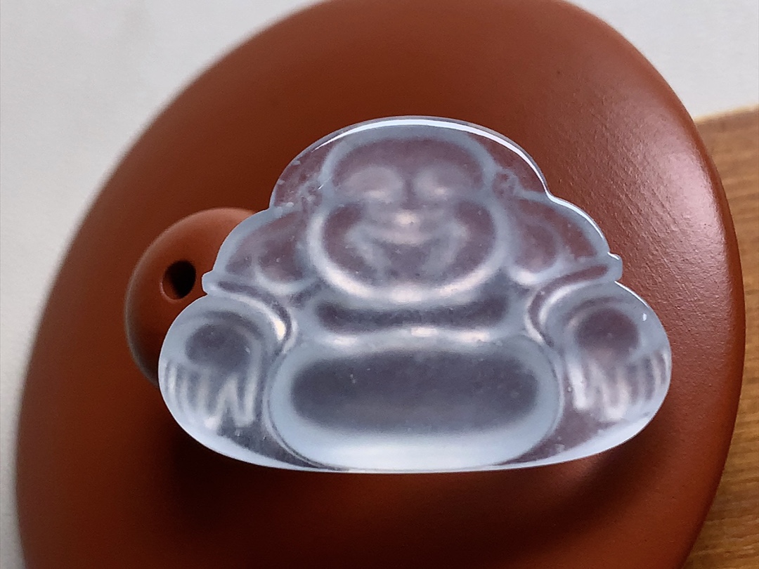 ️ 玻璃种木那佛公 白皙透亮，笑呵呵的福气极了，尺寸20.3*27.8*5