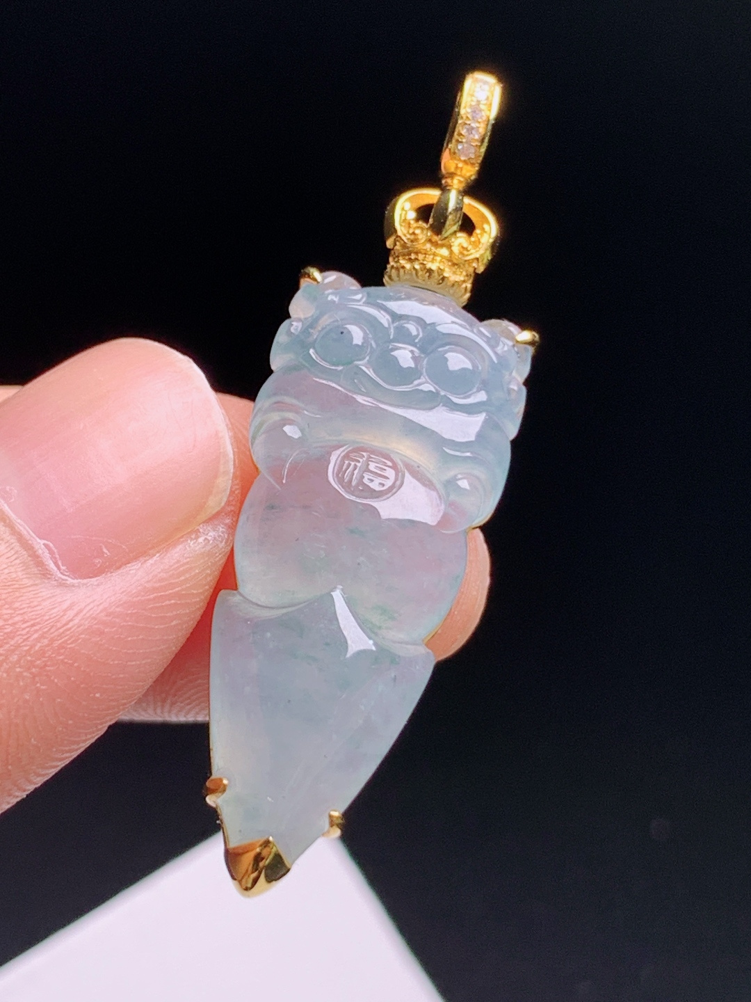 醒狮吊坠，胶感十足，金镶精致，祥瑞护身