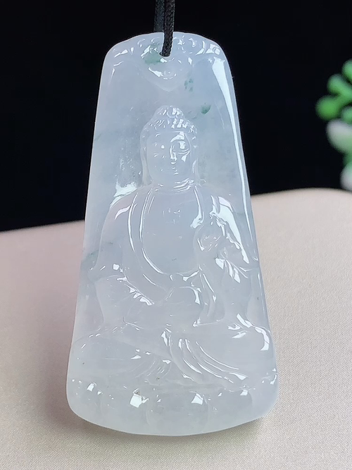 冰飘花阿弥陀佛，无裂，尺寸40.7-21-5.3mm，Q18ayd