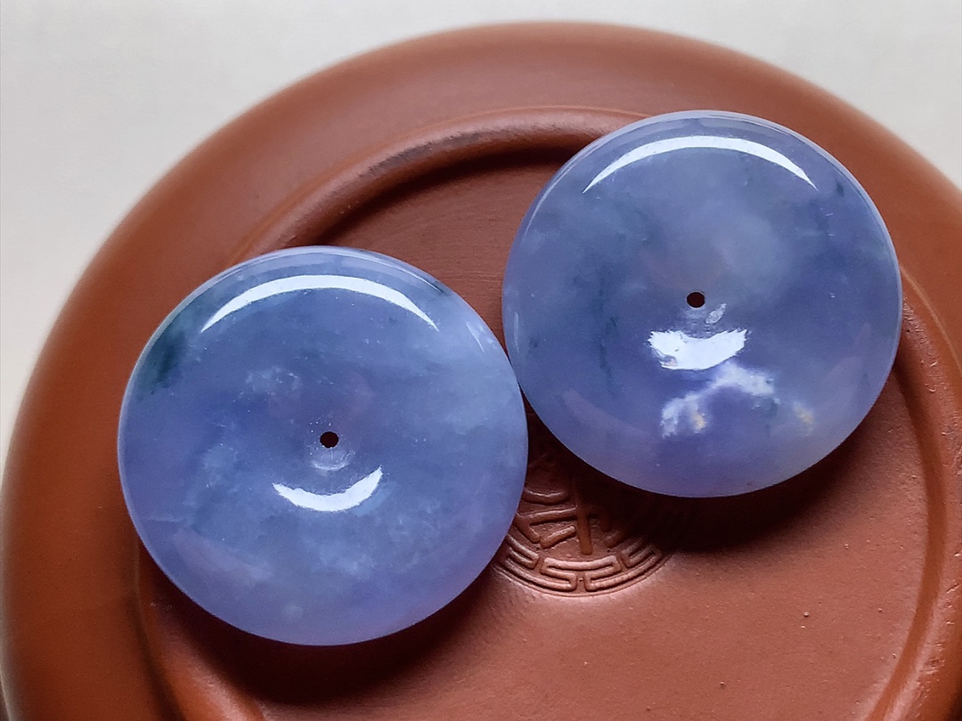 ️ 浓紫飘花怀古一对 紫色漂亮，品相，尺寸22.8*5.6
