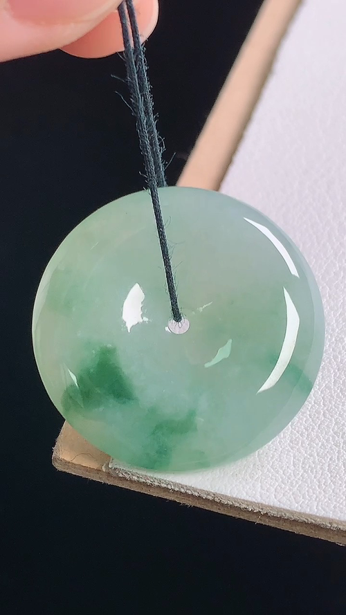 ️冰晴飘花平安扣，无裂，尺寸:26.4-6.1mm 13