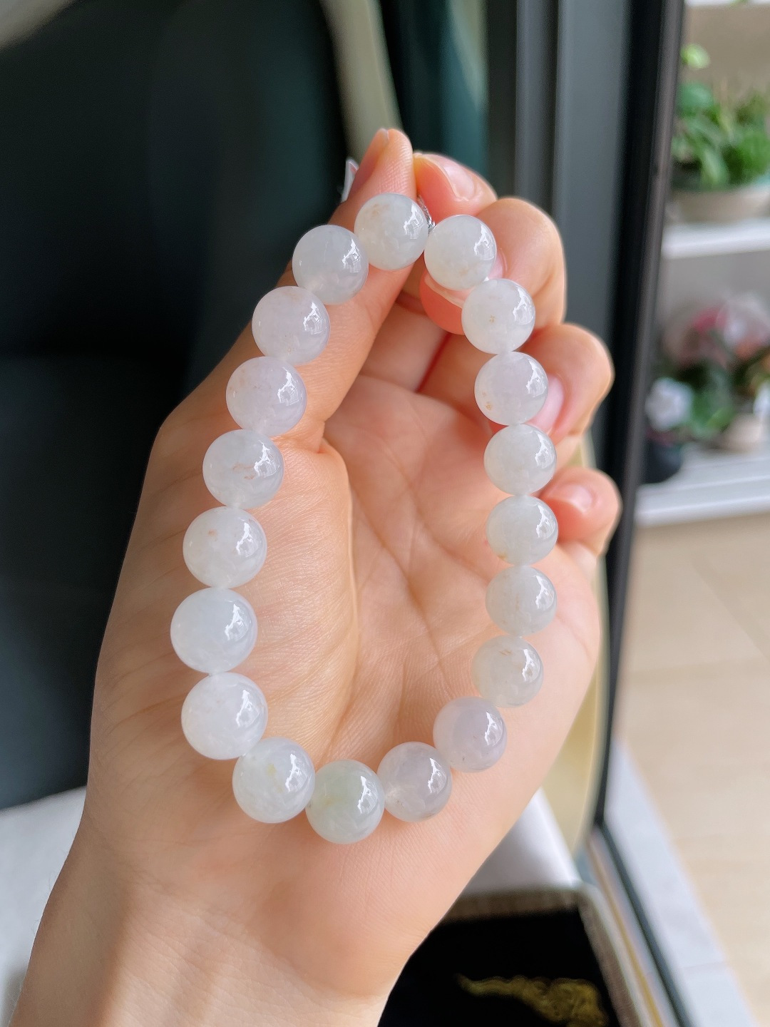 ️，缅甸天然翡翠A货，飘黄翡手串，尺寸：10mm。【编4399】