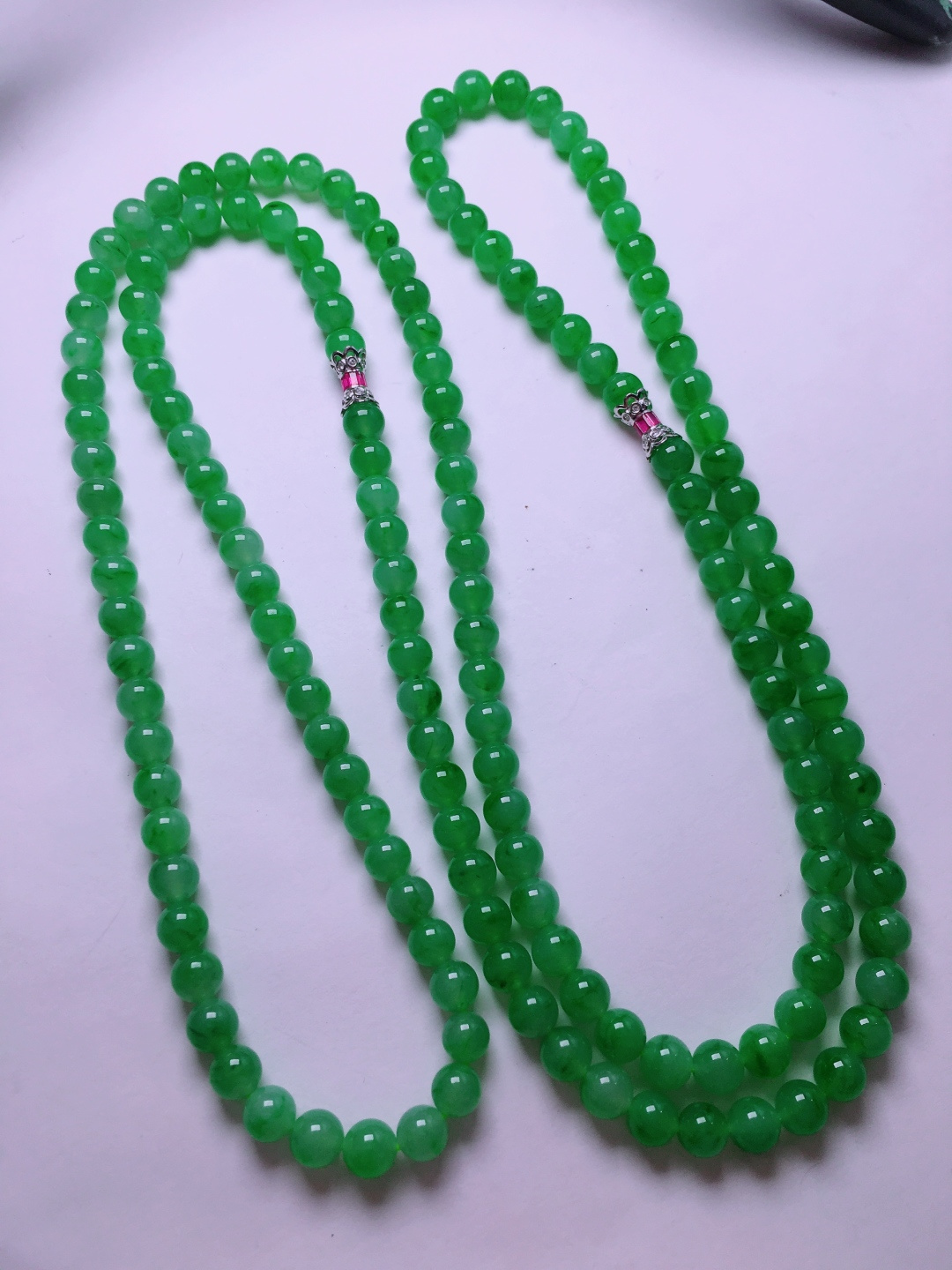 ️绿珠子项链，晶莹剔透，新颖时尚，5.7-6