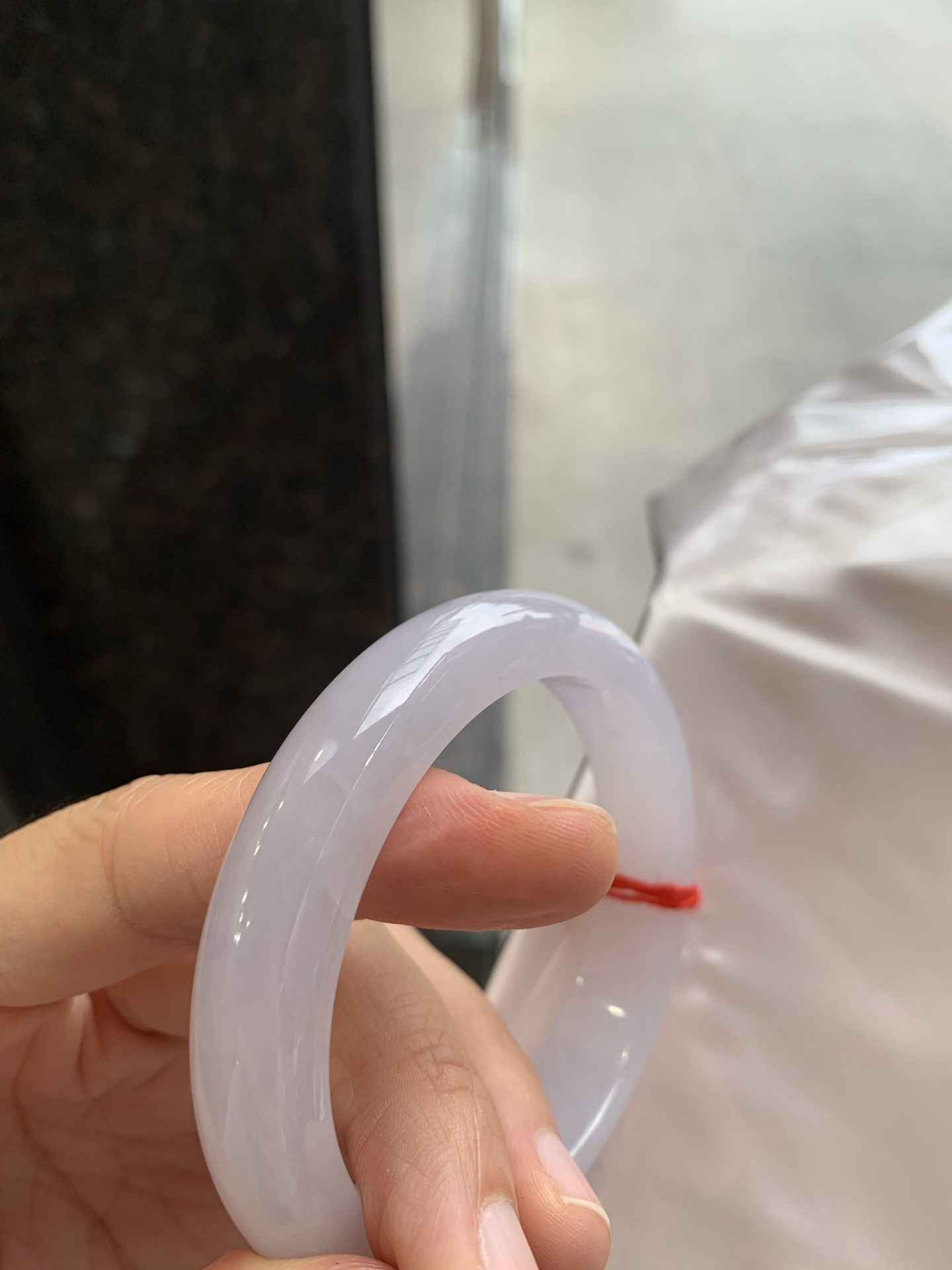 正圈粉紫 微细纹 尺寸：57/12.8/8.6 细腻