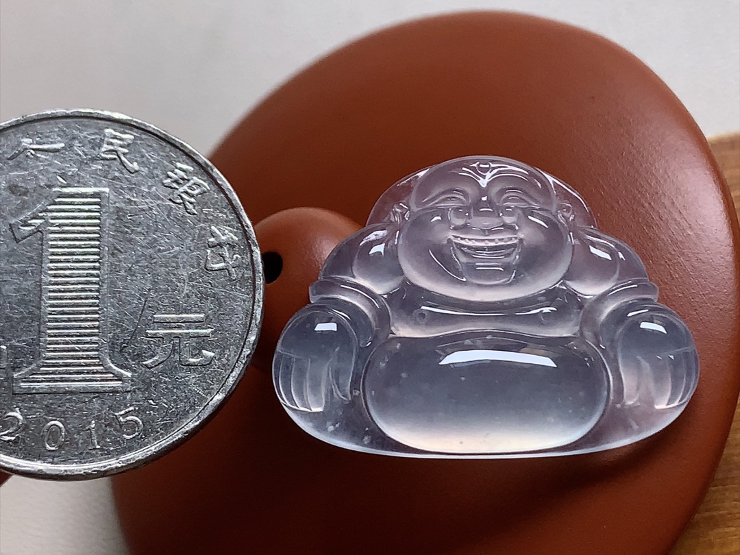 ️ 玻璃种木那佛公 白皙透亮，笑呵呵的福气极了，尺寸20.3*27.8*5