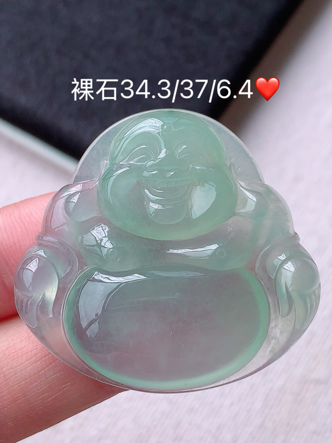 冰晴佛公挂件底子细腻水润 佩戴精致优雅，34.3-37-6.4
