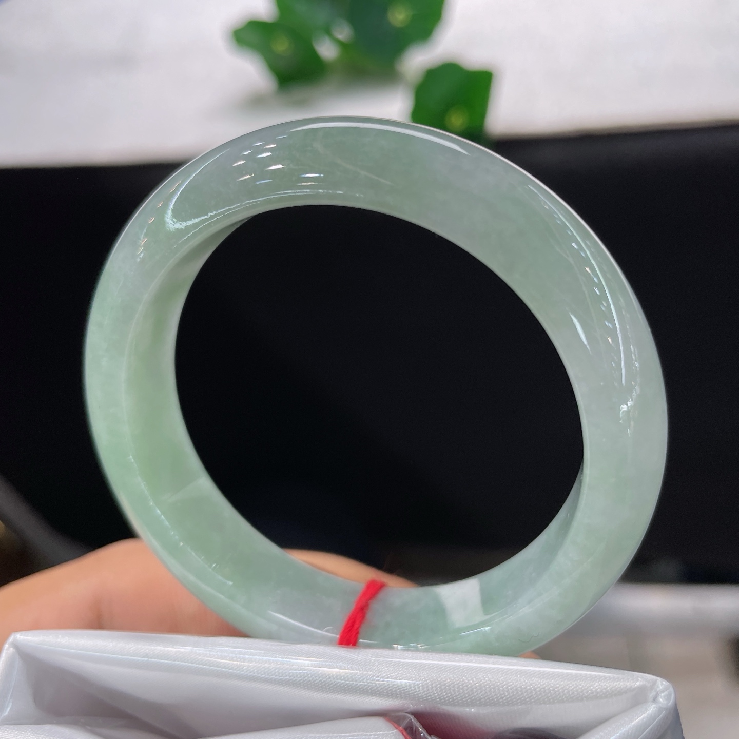 圈口51/12.2/8.0，绿底正圈，50/51可戴，清润湖绿，藏住半生温柔，无裂