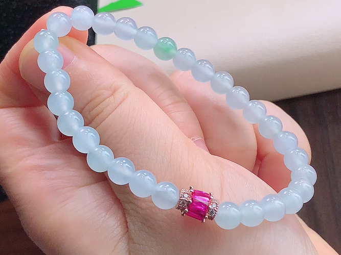 ️ 白冰手串， 度高，尺寸取一6.0mm，包A附证书