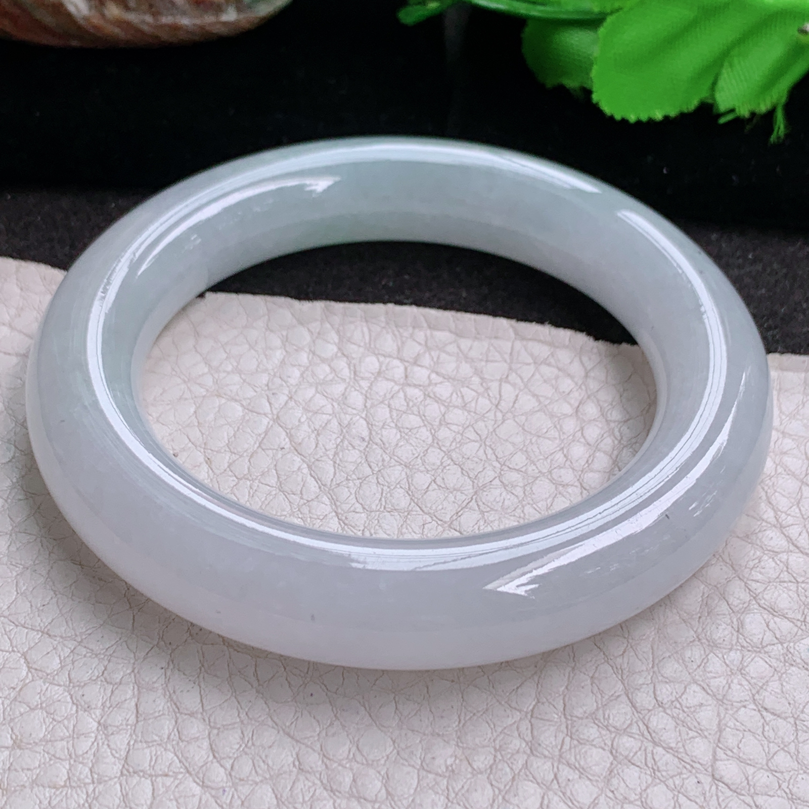 ss实拍54.6*12*11.8胖圆镯 缅甸翡翠a货玉手镯高品质清爽圆条玉手环