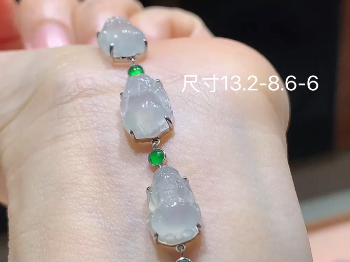 ️ 冰种貔貅手链 , 尺寸，13.2-8.6-6