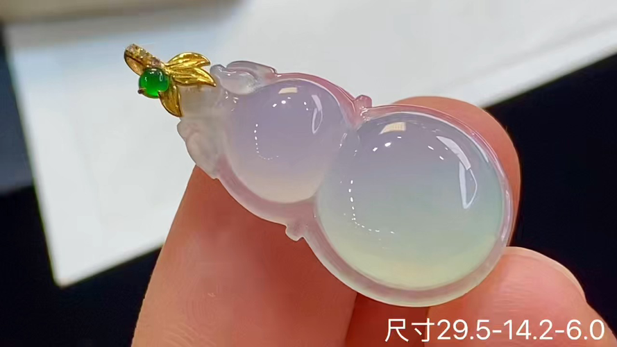 18k金+钻葫芦吊坠，无裂，29.5-14.2-6.0