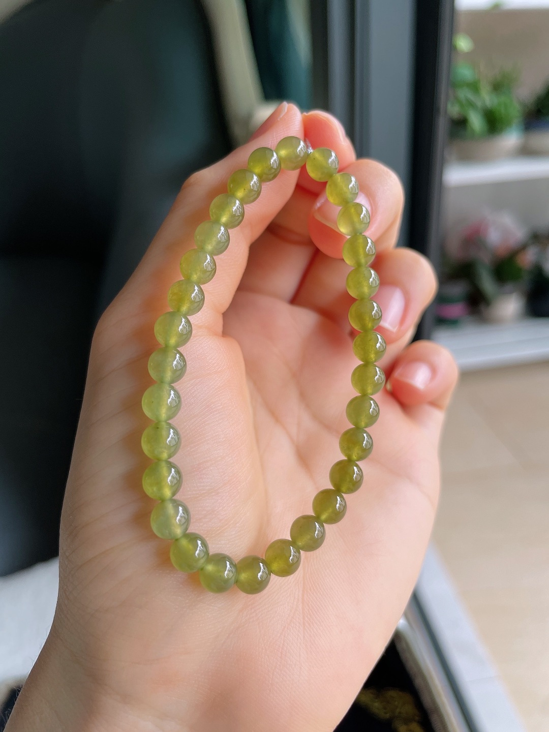 ️，缅甸天然翡翠A货，冰种冰黄翡手串，尺寸：6mm。【编3370】