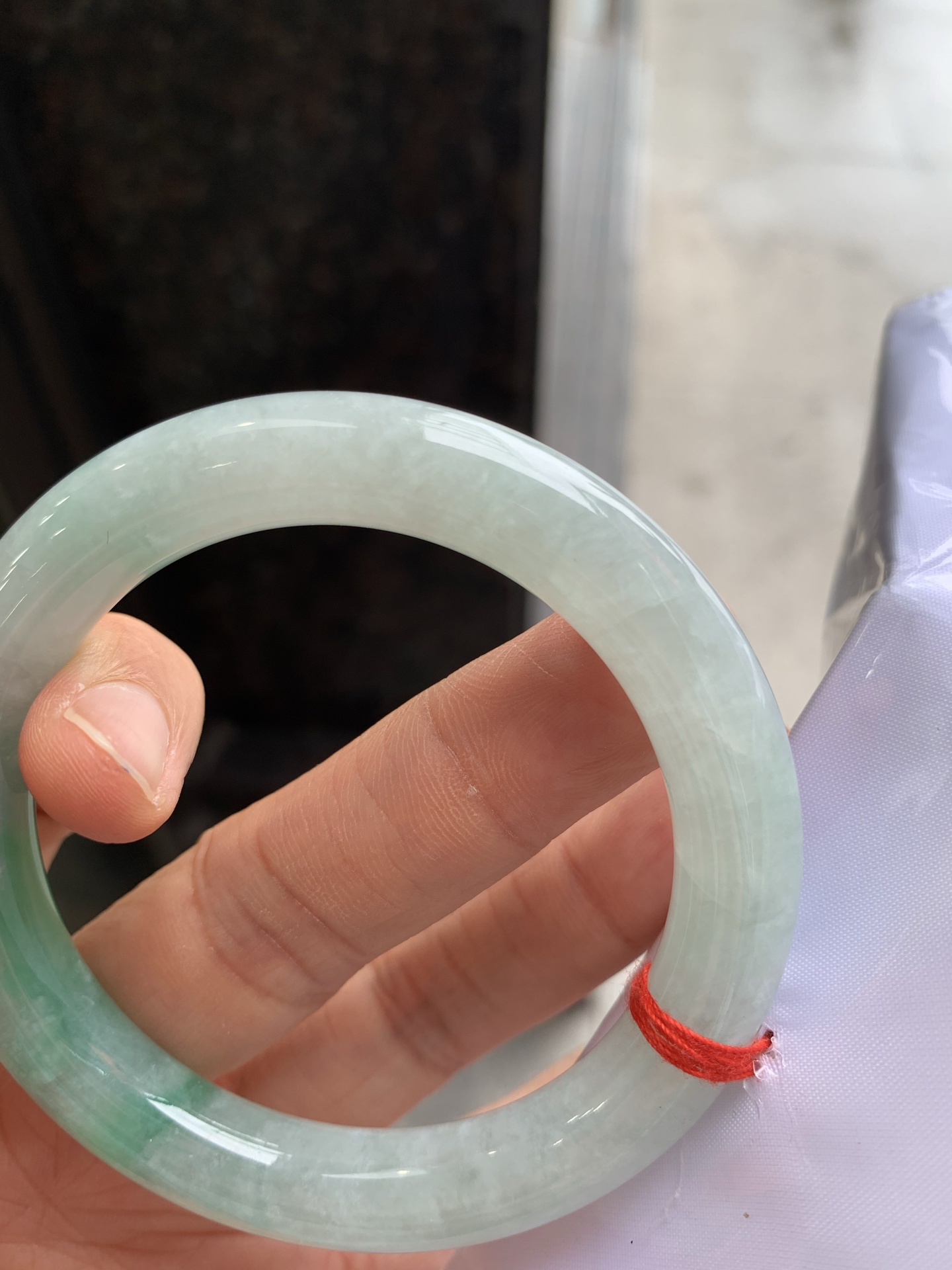 圆条飘绿 微棉 微纹 尺寸：55.3/10 版型好