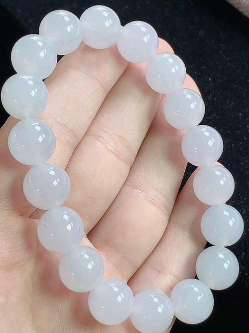 冰种玉珠手串，尺寸11.1mm，Q18kxy