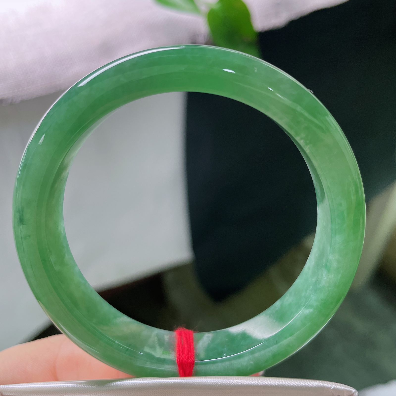 55.6/12.1/8.6，绿底，水润，细腻，优雅，贵气，耐看，一点棉纹，春色满园，贵气，ss563