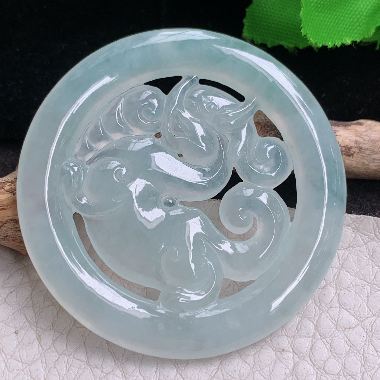 Gp实拍51.5*5缅甸翡翠冰透复古貔貅吊坠 皮休进财项坠