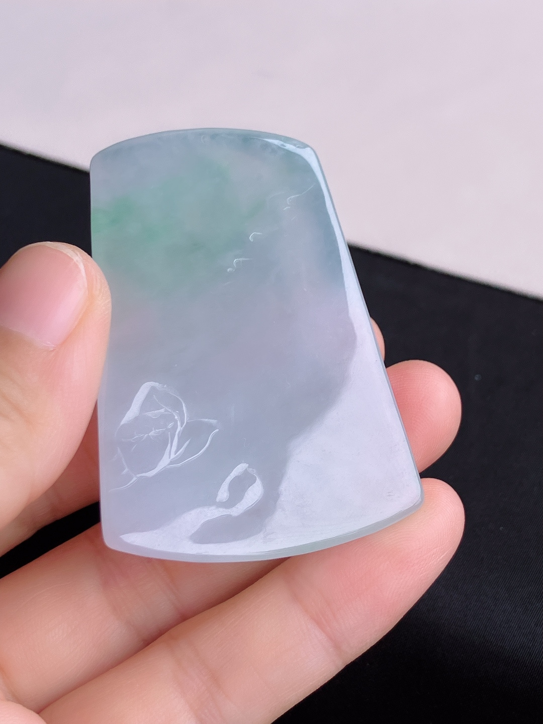 冰透虚空藏菩萨，晶莹剔透，尺寸57/39.6/6/自然光实拍