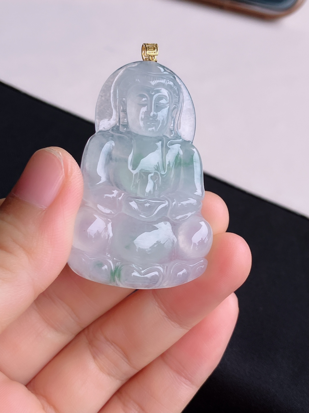 冰飘花观音，晶莹剔透，尺寸53/34.6/6.5/自然光实拍
