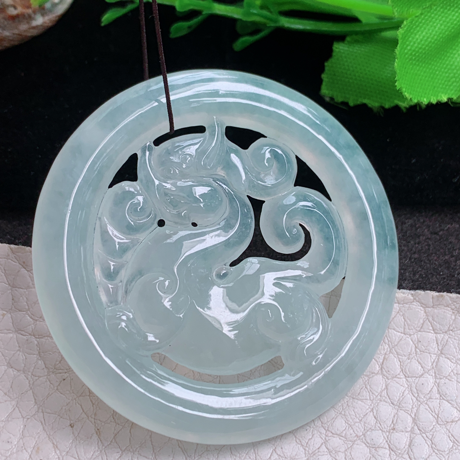 Gp实拍51.5*5缅甸翡翠冰透复古貔貅吊坠 皮休进财项坠