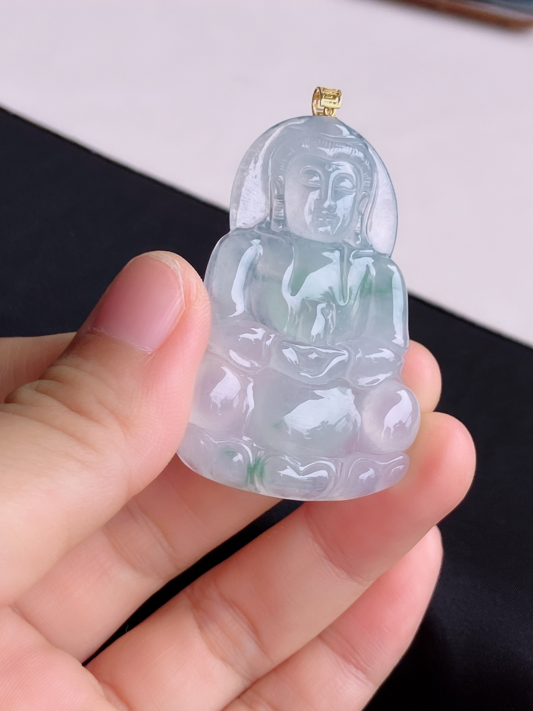冰飘花观音，晶莹剔透，尺寸53/34.6/6.5/自然光实拍