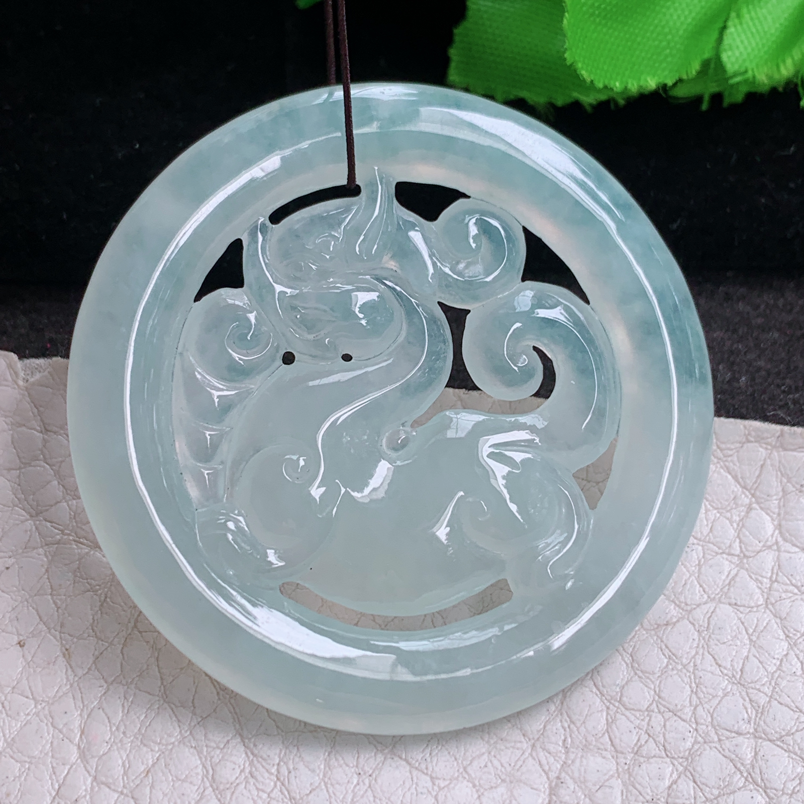 Gp实拍51.5*5缅甸翡翠冰透复古貔貅吊坠 皮休进财项坠
