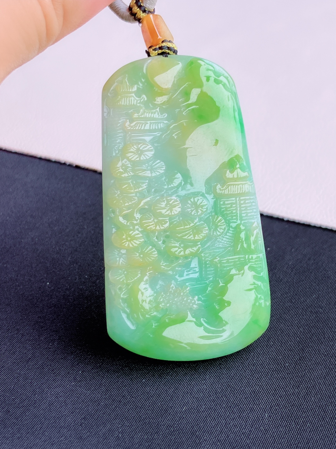 ️三彩山水牌，意境美，尺寸54/29.3/5/自然光实拍