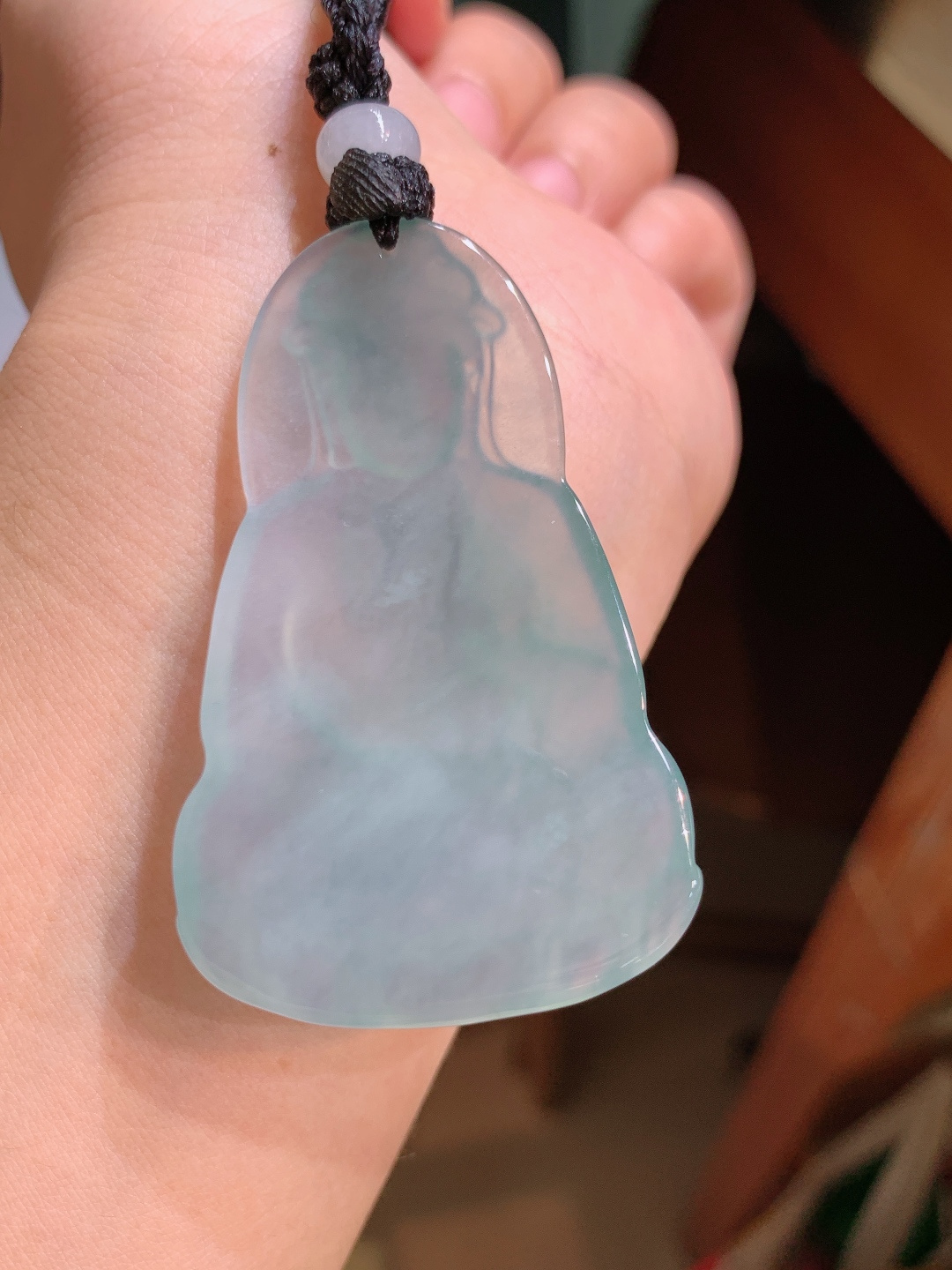 ️ 观音，玉质清透胶感满满，雕工端庄柔和