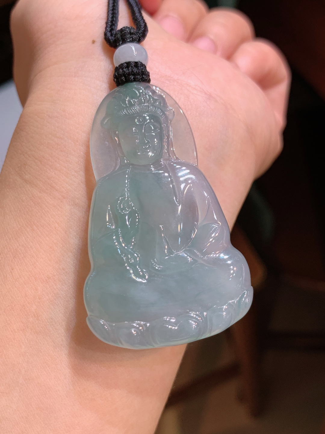 ️ 观音，玉质清透胶感满满，雕工端庄柔和