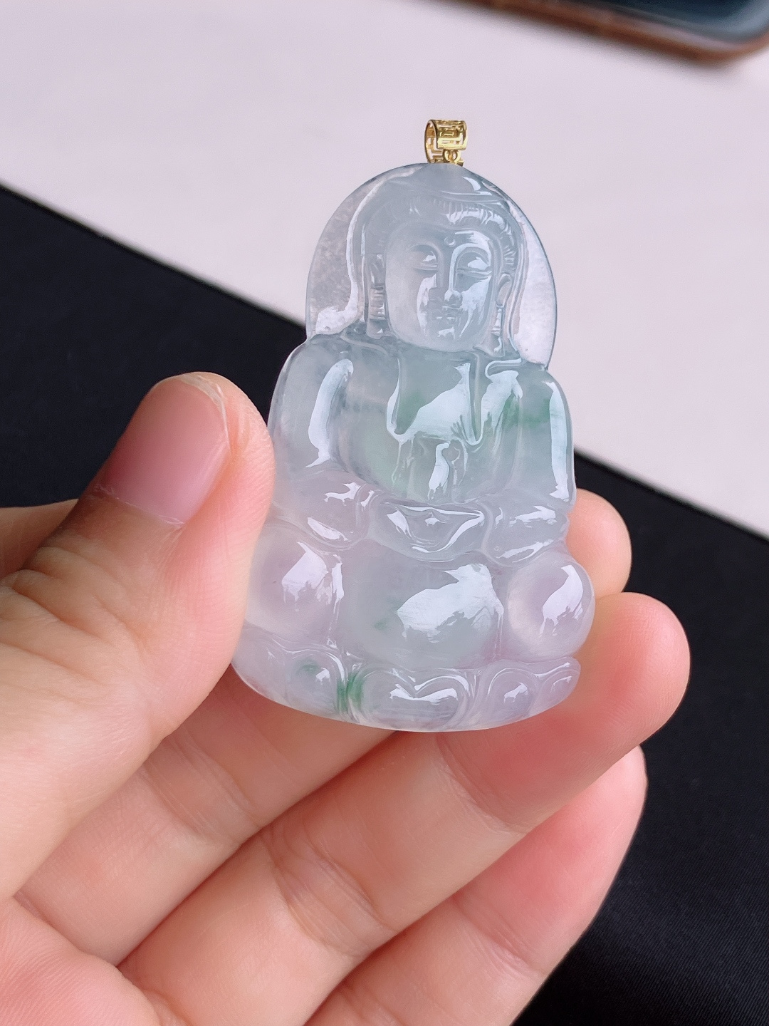 冰飘花观音，晶莹剔透，尺寸53/34.6/6.5/自然光实拍