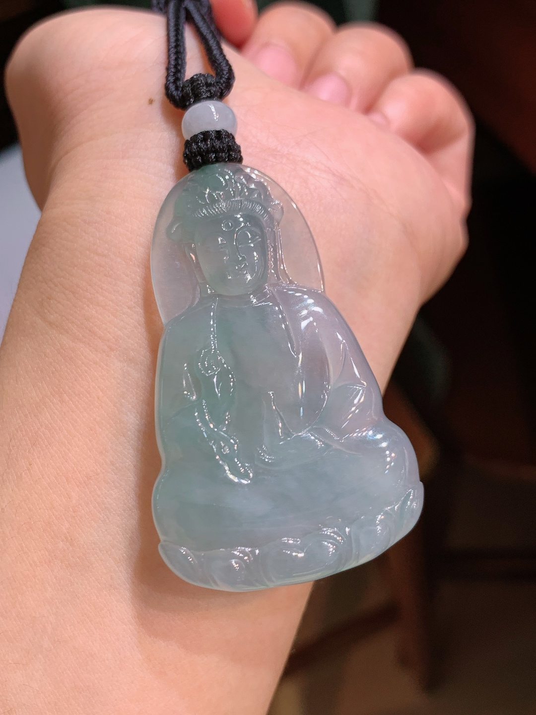 ️ 观音，玉质清透胶感满满，雕工端庄柔和
