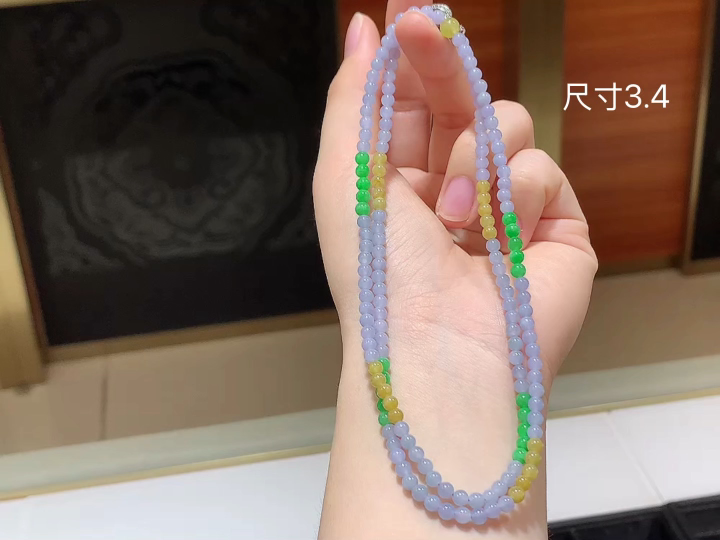 多彩珠链 , 尺寸，3.4
