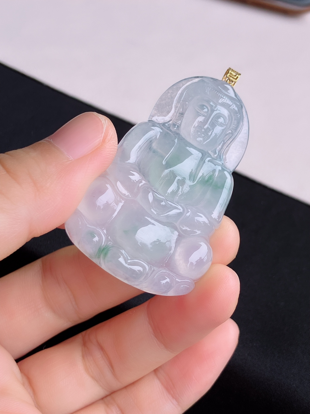 冰飘花观音，晶莹剔透，尺寸53/34.6/6.5/自然光实拍