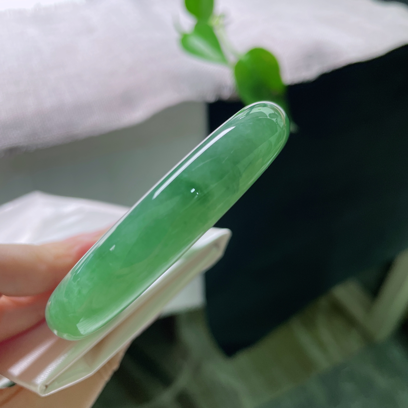 55.6/12.1/8.6，绿底，水润，细腻，优雅，贵气，耐看，一点棉纹，春色满园，贵气，ss56361a