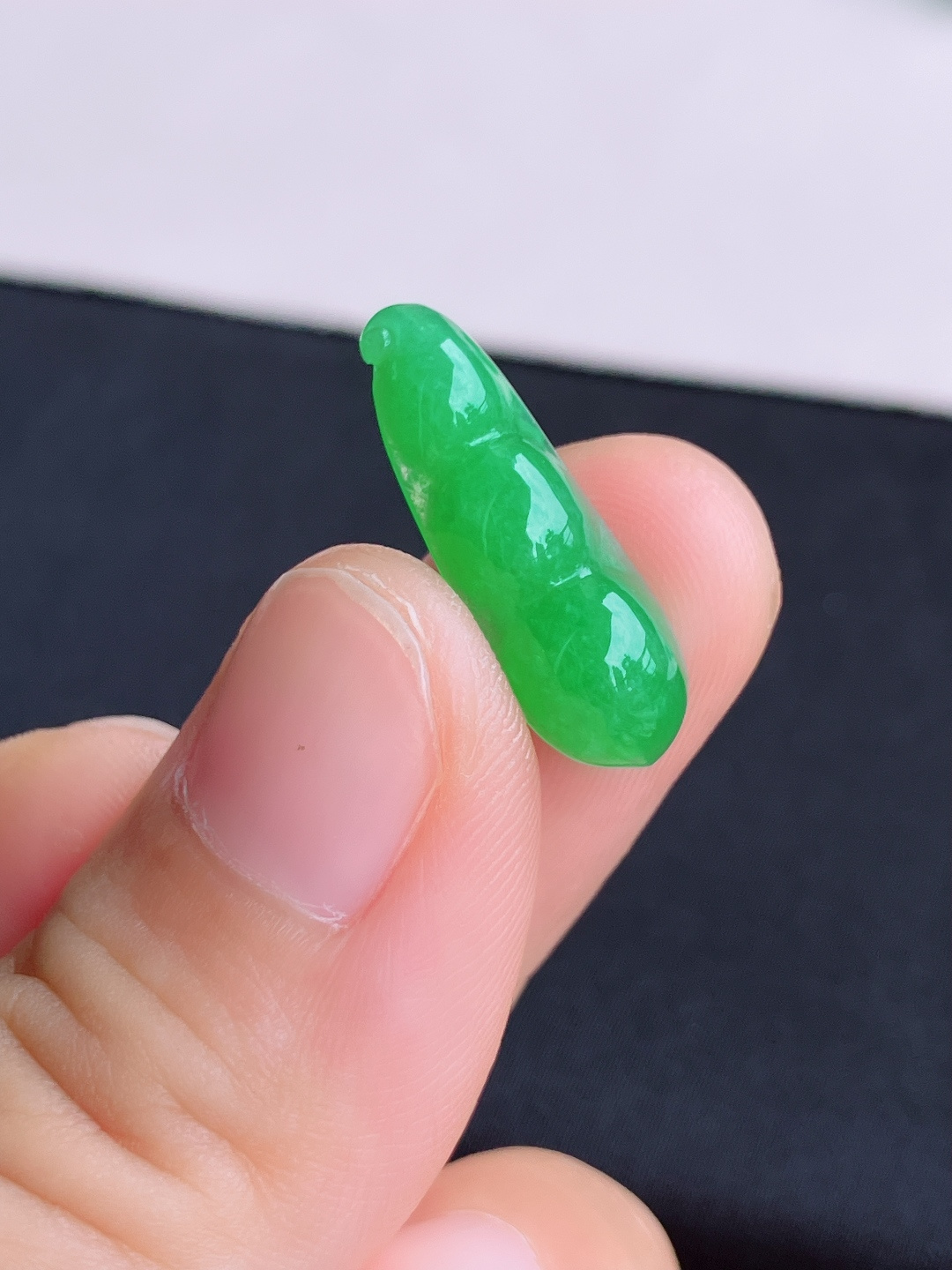果绿小福豆，色美清爽，尺寸22/7.8/5/自然光实拍