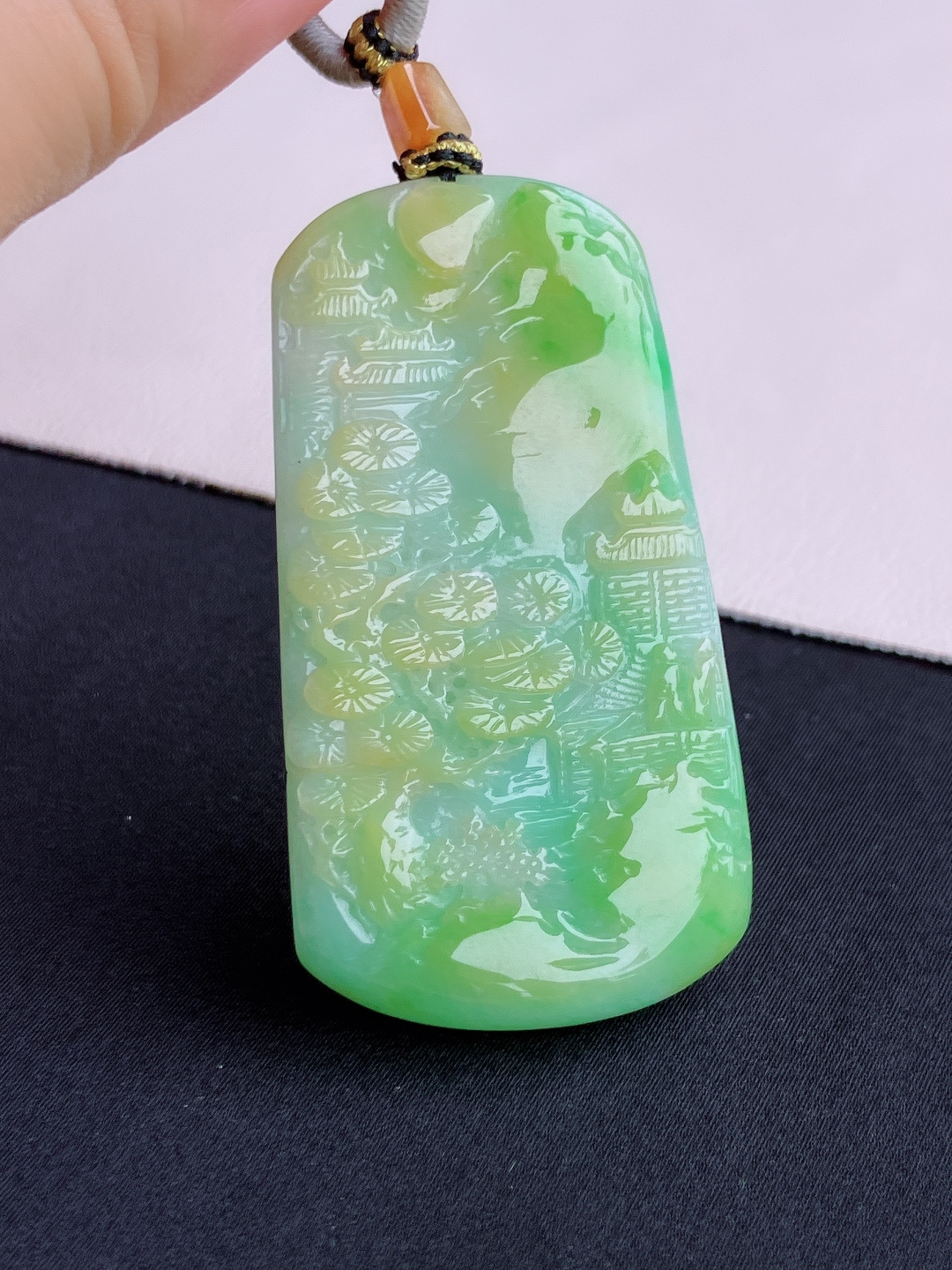 ️三彩山水牌，意境美，尺寸54/29.3/5/自然光实拍
