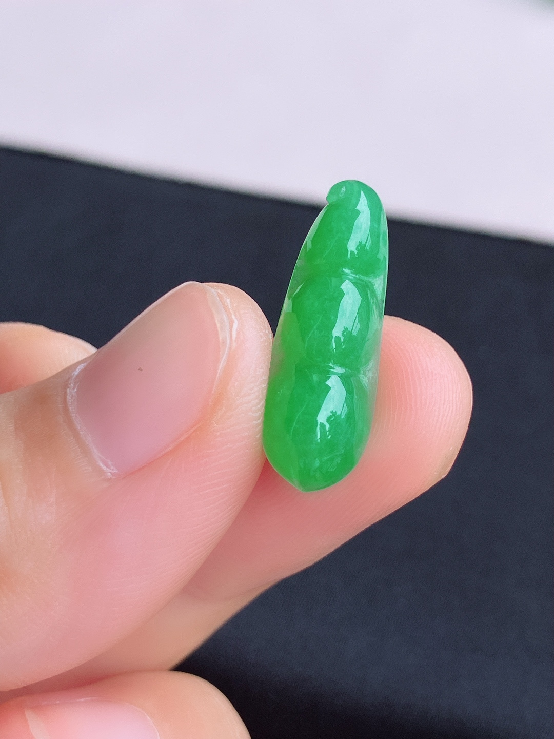 果绿小福豆，色美清爽，尺寸22/7.8/5/自然光实拍
