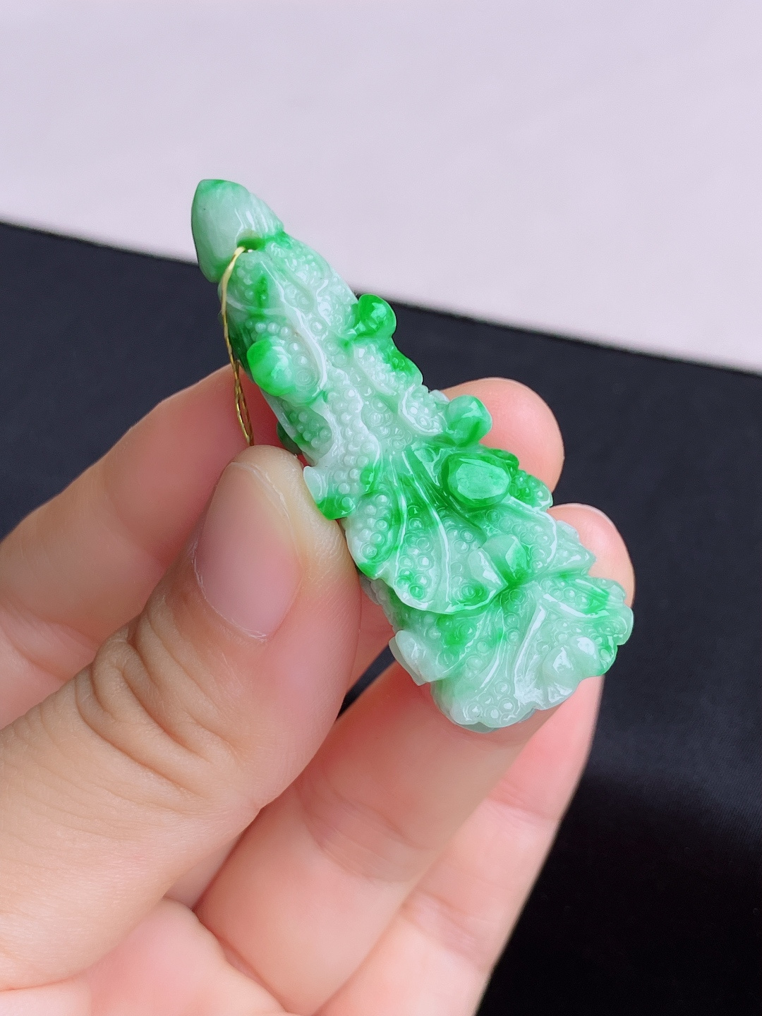 翠绿百财，饱满大气，尺寸53/21.6/14/自然光实拍