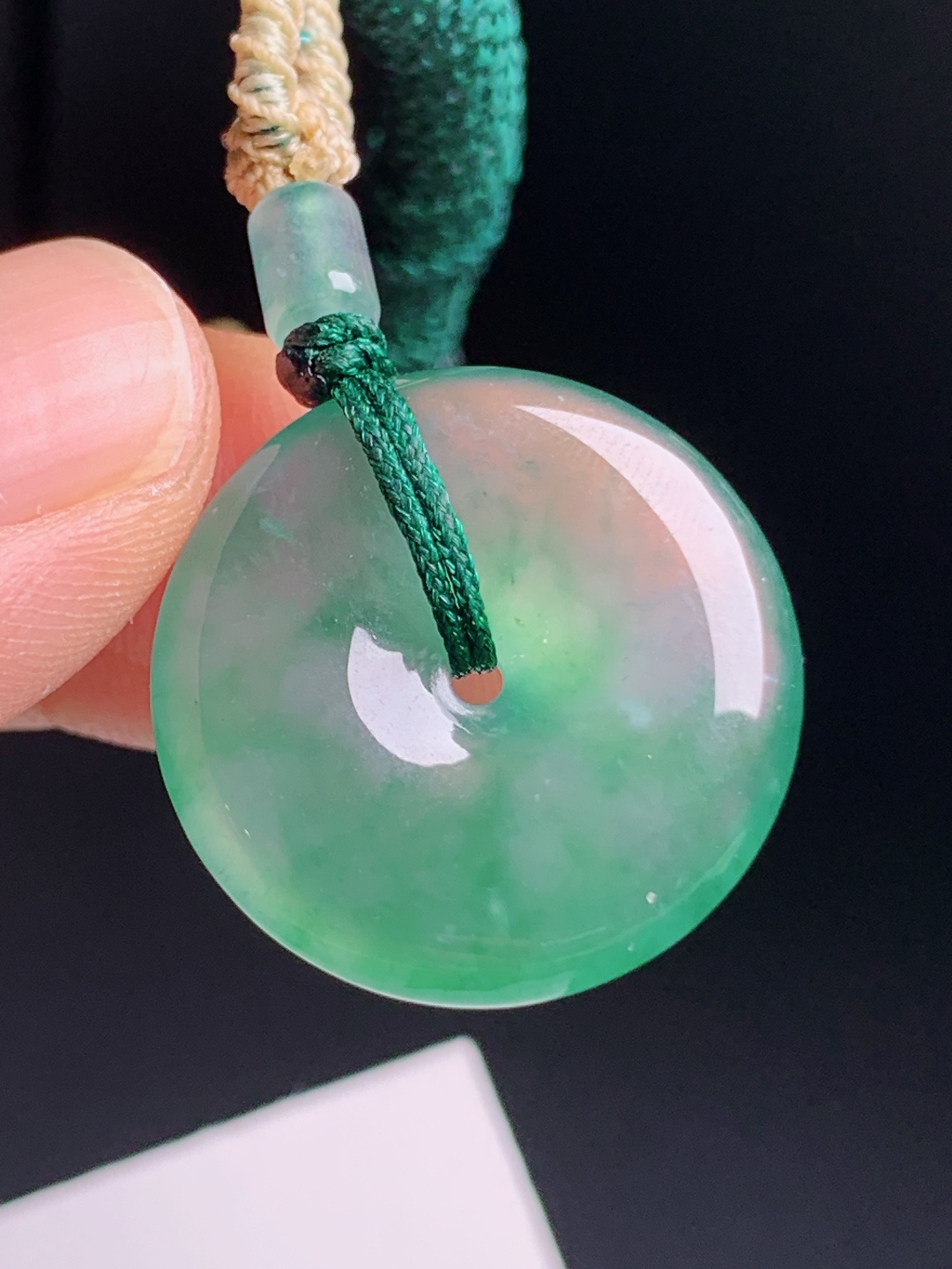 ️ 飘绿平安扣，玉质清透胶感十足，花色灵动飘逸 裸石22-5.2 49