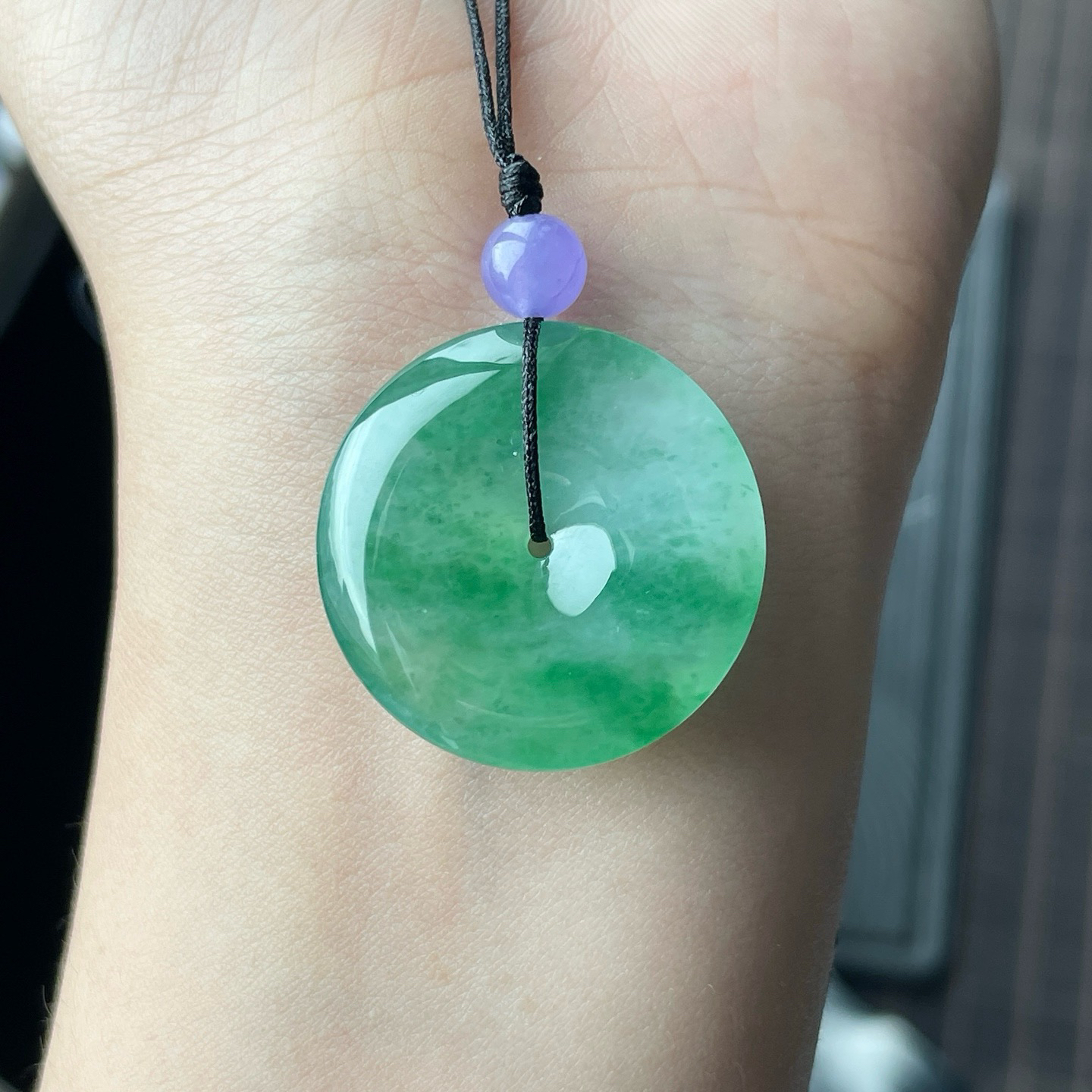 🧊冰种飘绿平安扣